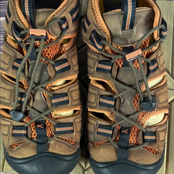 Keen Men's Arroyo II Waterproof Trekking Brown and Orange Shoes - Picture 7 of 13